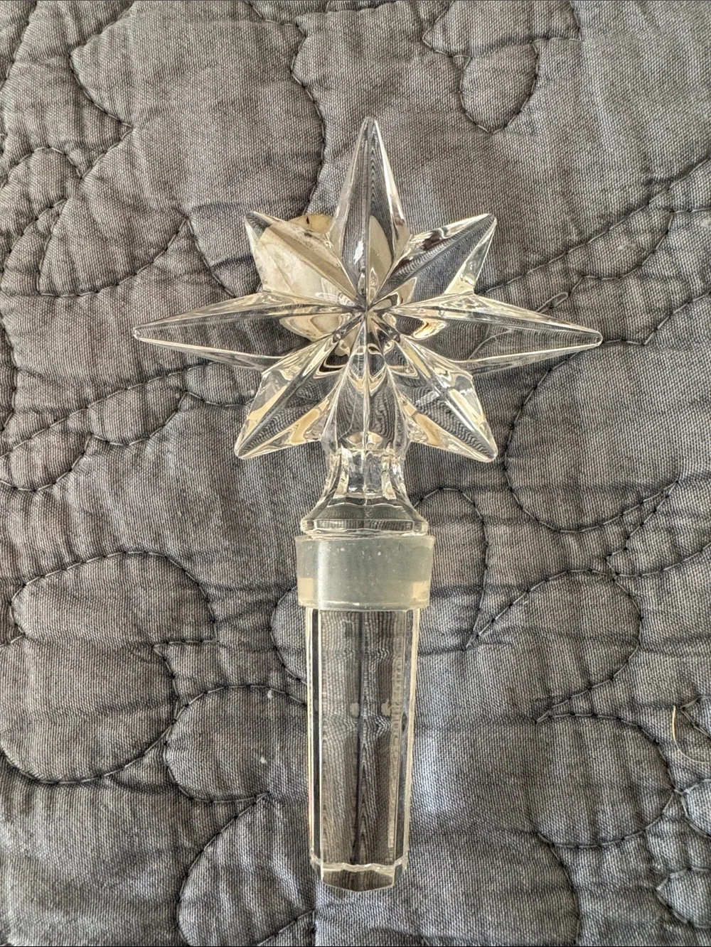 NIB! Waterford Crystal “Congratulation” Star Bottle Stopper